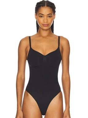 SKIMS Black Seamless Shaping Bodysuit